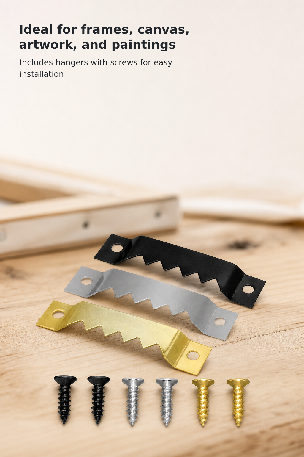 50-Pack Sawtooth Picture Hangers with Screws