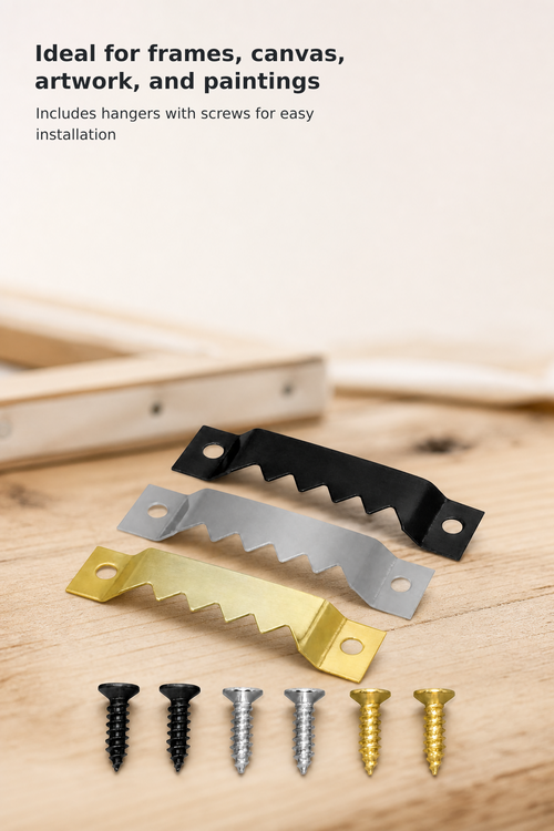 50-Pack Sawtooth Picture Hangers with Screws