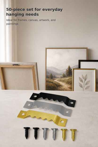 50-Pack Sawtooth Picture Hangers with Screws